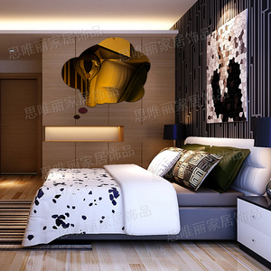 亚克力3d儿童房卫生间防水厕所镜面水晶立体墙贴玻璃贴装饰镜子贴