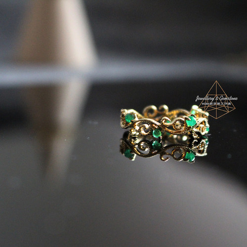 微暖/天然素面祖母绿戒指 18k黄金 原创款/InColor彩定制