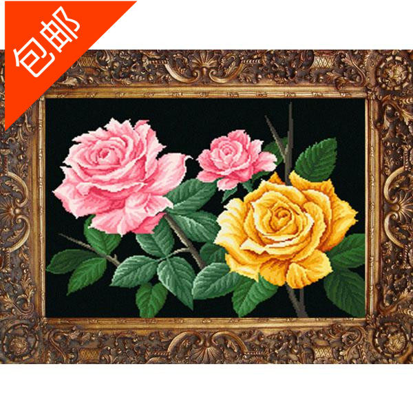 尚美绒绣毛线绣半针绣绒绣花鸟系列三生有幸(大)正品手工艺品