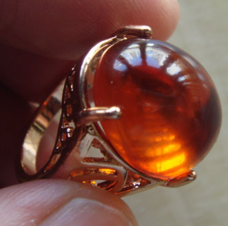 腾冲琥珀缅甸天然1.5克缅甸产血珀有架大戒面25