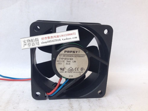 原装正品 ebmpapst TYP 614 NH 24V 2.1W 6CM 2线双滚珠风扇