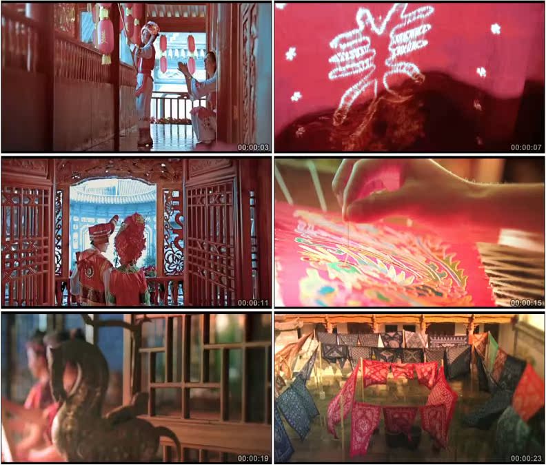 少数民族节日婚礼过节结婚仪式刺绣习俗高清实拍视频素材