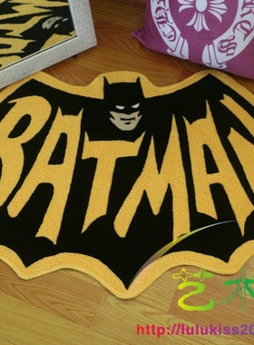 BATMA蝙蝠侠超人款防滑垫地垫卡通坐垫卧室地毯