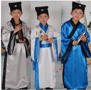 古装儿童汉服童学馆服装幼儿国学班书童唐装舞台演出学童孔子服装
