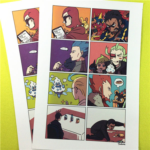 绮丽屋日本动漫周边口袋妖怪神奇宝贝历代boss四格漫画贴纸满包邮