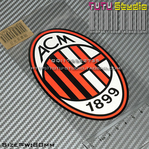 tutu圖圖車貼 ac米兰队标 球队反光贴 汽车油箱盖防水贴纸贴花