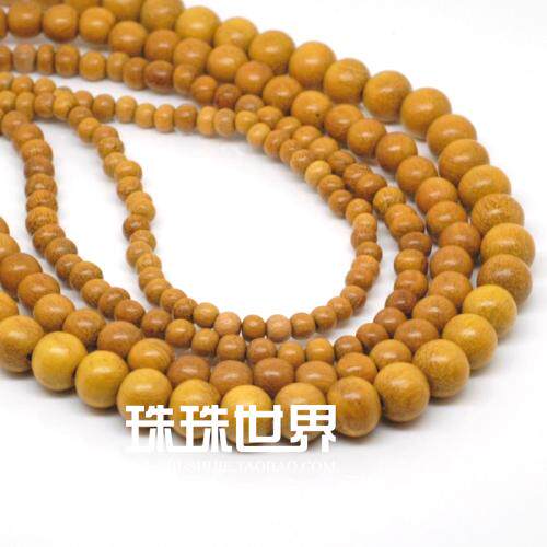 珠珠世界diy手工串珠散珠原木原色木珠木菠萝菠萝蜜木 圆珠