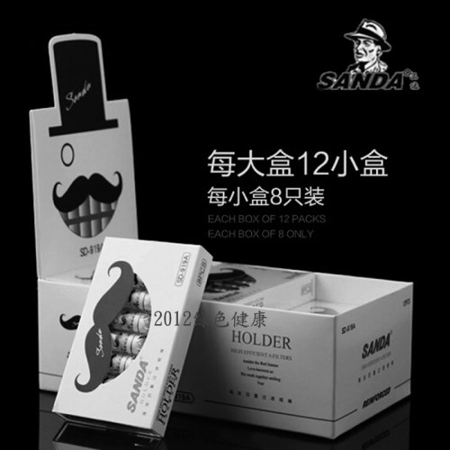 新品上市正品包邮SANDA三达一次性斗牛高档高效四重过滤烟嘴 96支