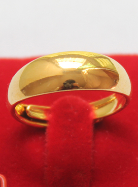 光面韩版活口欧币风指环假黄金