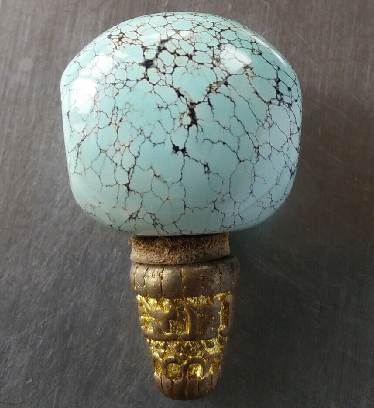 网花 原矿 绿松石 无优化 高瓷 大 三通 佛头 20*19*15