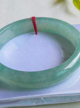 梦晶楼翡翠70511新品缅甸天然翡翠a货老坑揭阳男女带证手镯57圈口