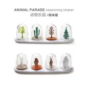 摆件糖罐盐罐套装 超萌动物厨房调味罐 可爱森林小景餐桌调味瓶