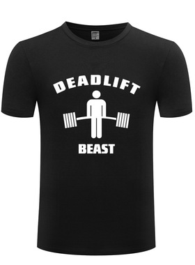 外贸男式短袖T恤 Deadlift Beast - Gym Weightlifting 举重 健身