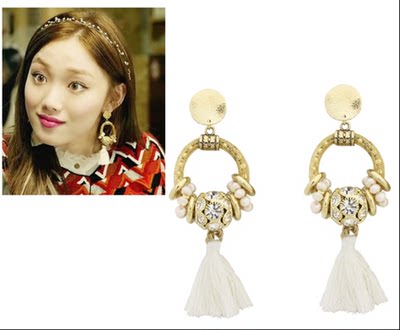 韩国代购正品jewelry county奶酪陷阱李圣京民族风流苏耳环钉包邮