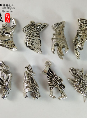 diy狼牙套时尚风合金银饰品吊坠