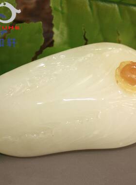 寿山石手件批 国石真品丹东石金石白菜白财手把件【裕和轩】E6-2