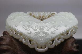 HTY0115 重48.82克 和田玉籽料玉磐挂件 双面工