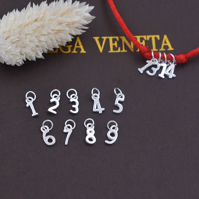 S925纯银阿拉伯数字吊坠 diy水晶红绳项链手链耳环饰品挂件配件,饰品/流行首饰/时尚饰品新,其他DIY饰品配件,淘宝优惠券,粉丝福利购,淘宝优惠卷