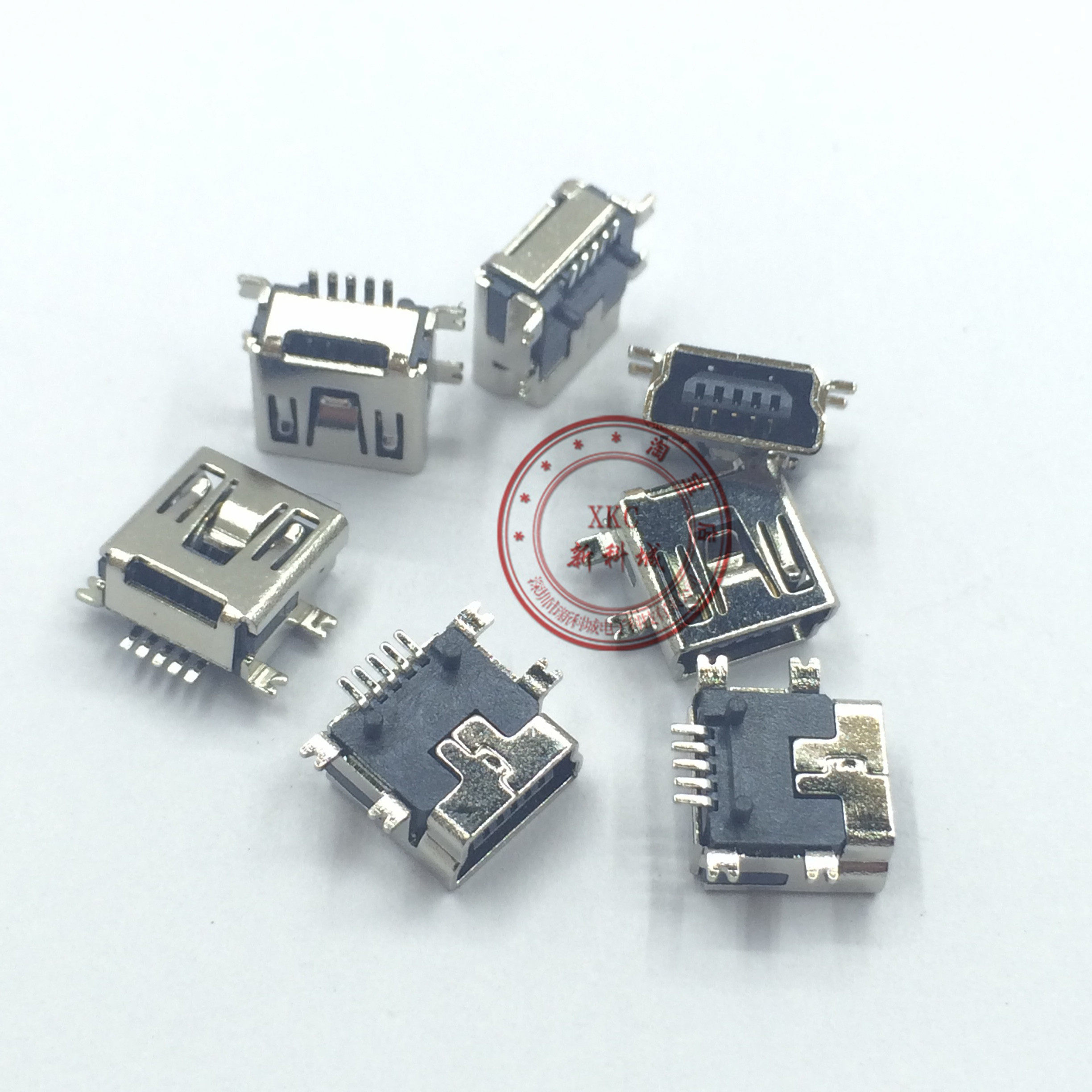 MINI 5P贴片短体 迷你USB数据接口 T型口 USB母座迷你5P短体型