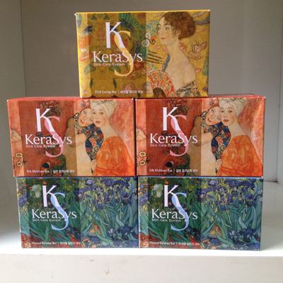 韩国正品卡莱丝kerasys名画KS香水皂100克x5块新老包装随机