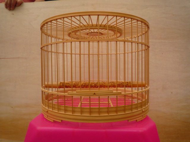 涿州张永华鸟笼鸟具 打瓦线小笸箩底靛颏笼 红子笼 （不含鸟杠）
