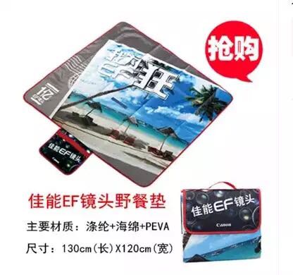 佳能EF镜头野餐垫 旅游户外野餐垫 佳能防潮垫爬爬垫创意垫