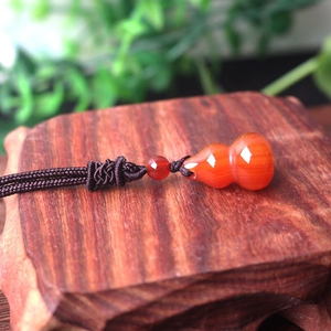 天然红玛瑙葫芦福禄吊坠男女款本命年项链挂坠情侣饰品