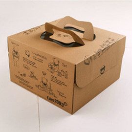 6寸小熊蛋糕盒 牛皮纸芝士西点纸盒慕斯盒 送底内托 K610