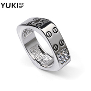 YUKI Korean version of the original design men''s square ring ring ring jewelry rings fashion index finger ring