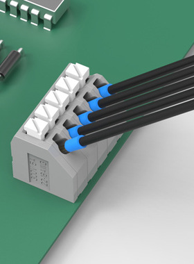 3.5mm间距免螺丝弹簧式pcb接线端子排电线连接器4p6p灰色接线端子