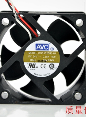 原装 AVC DS05020B24U 24V 0.30A 5020 5CM 三线 变频器散热风扇