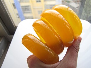 新疆戈壁料手镯 天然和田玉戈壁玉黄玉 加宽加厚玉镯子 女士新品