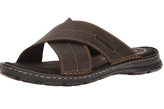 Rockport/乐步拖鞋男鞋夏季皮质交叉带舒适简约款正品443815