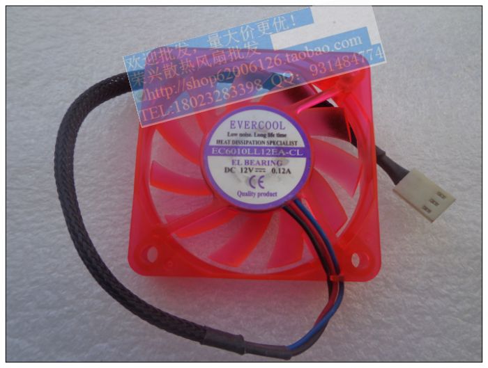 全新 EVERCOOL 6厘米风扇 6010 12V 0.12A 3线风扇 EC6010LL12EA
