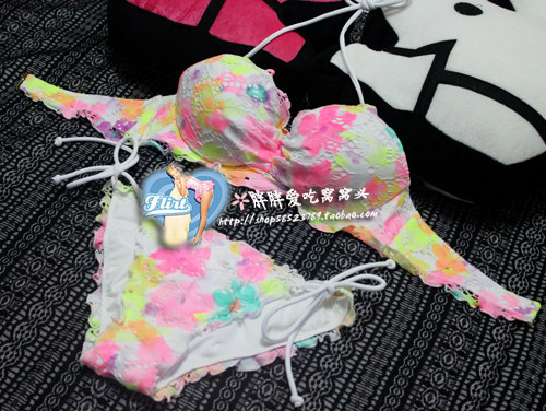 特尖货V*S*秘*密比基尼泳衣女小胸钢托聚拢温泉性感分体bi*ki*n