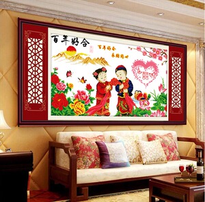 新款结婚十字绣百年好合婚庆卧室十字绣客厅大幅印花喜庆鸳鸯系列