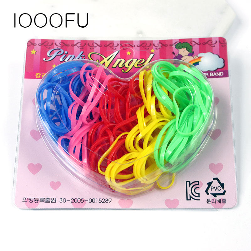 亮色弹力皮筋 日韩女孩发绳皮筋高弹力扎头发马尾皮筋 糖果色盒装