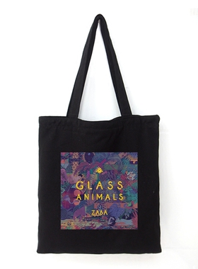 Glass Animals乐队黑白色帆布包男女通用欧美单肩手提环保购物袋