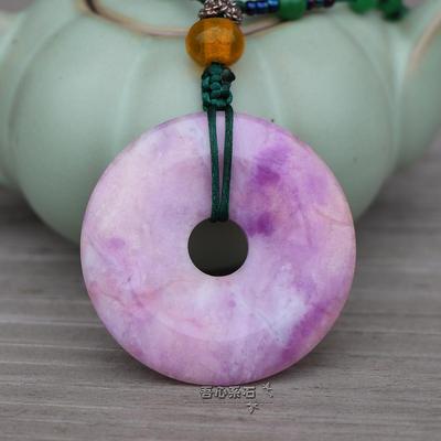 舒俱来樱花粉怀古风东陵玉项链