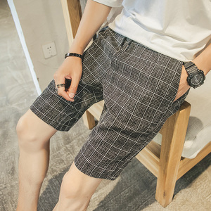 A003-K171-P20 新款男装格子休闲短裤图片