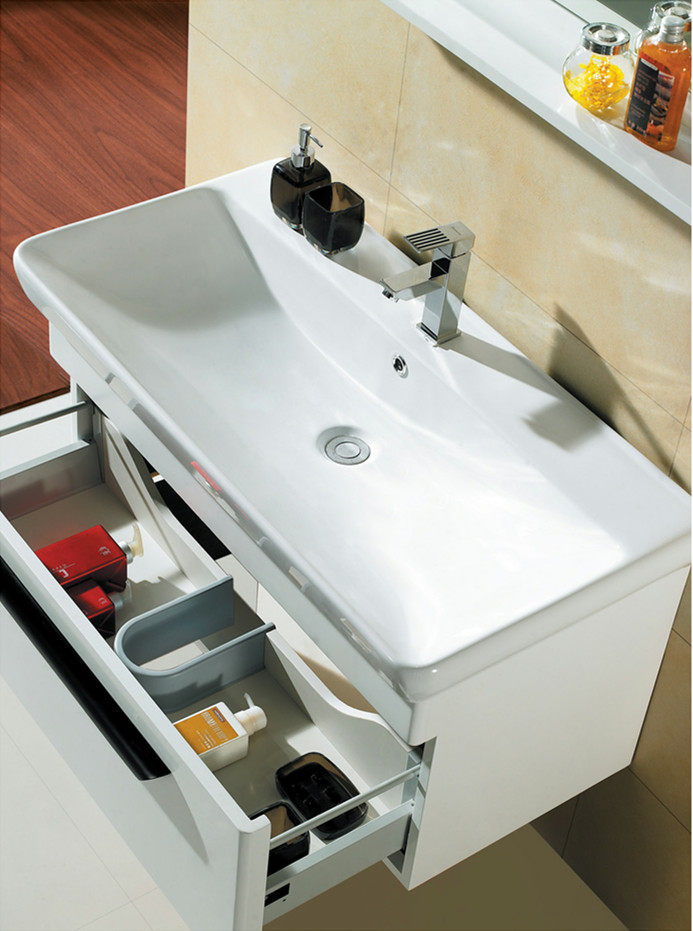 纳斯尔丁陶瓷一体洗手盆95厘米长柜盆洗面盆浴室柜盆脸盆洗手盘