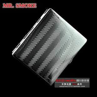 包邮MR.smoke超薄纯铜烟盒 双面雕刻水波纹 9支装控烟型 超薄创意