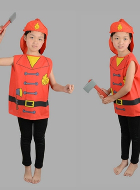 儿童节演出服装消防员服装儿童救火队员服万圣节舞会演出道具服