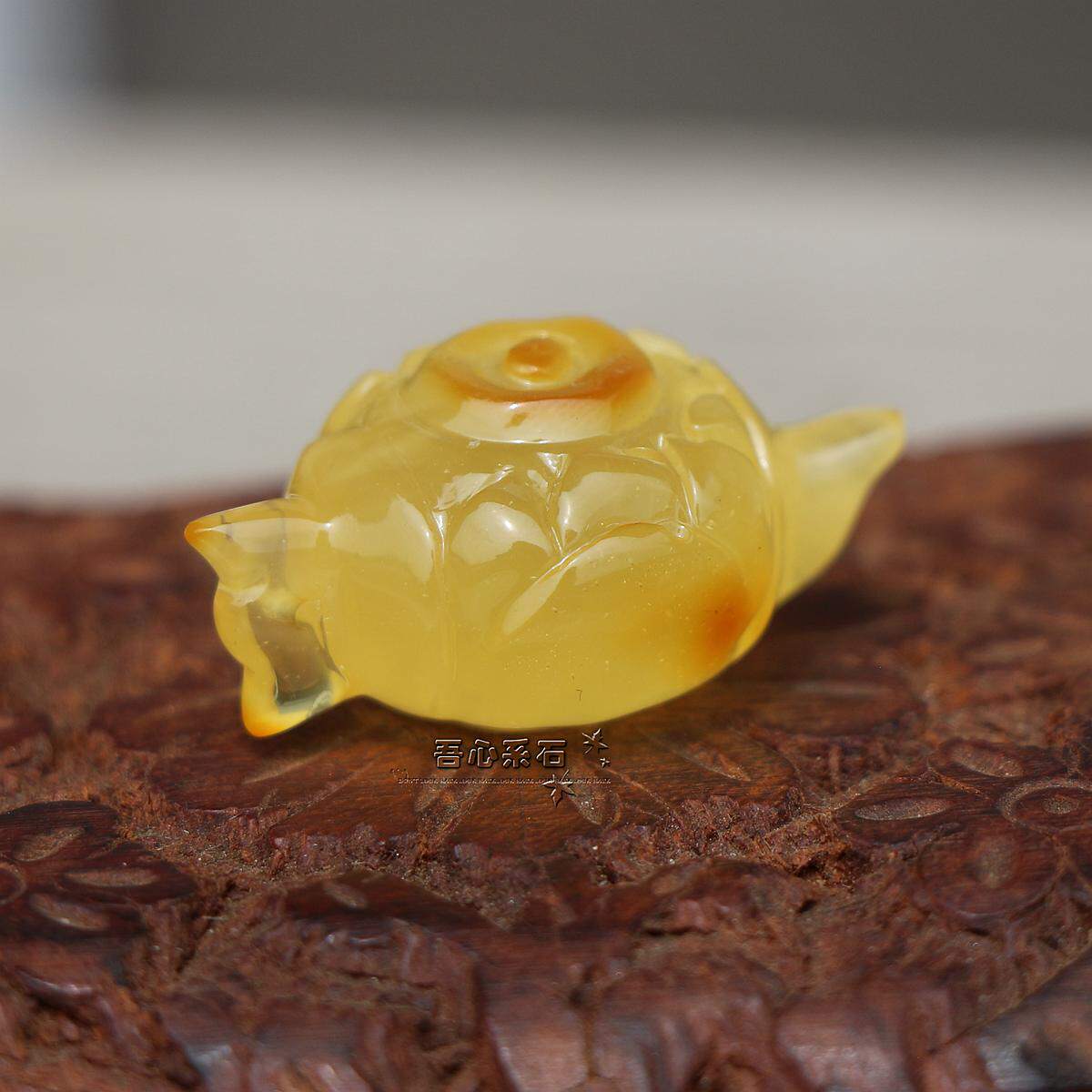 【系石苑】DIY散珠饰品配件天然蜜蜡茶壶把把胡麻将神器雕件背云