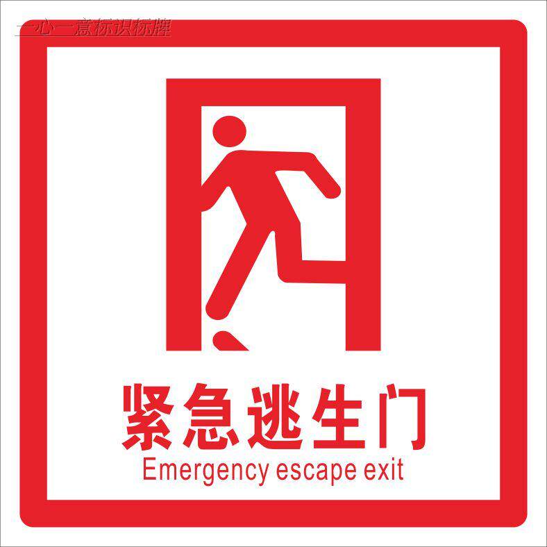 紧急逃生门标识贴应急逃生窗口指示牌遇险逃生安全通道脱险门标贴