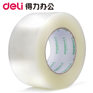 得力30933透明封箱胶带60mm*200y*45um 仓库打包带粘性强单卷胶带大卷快递打包批发胶布封口固定高粘度不易断