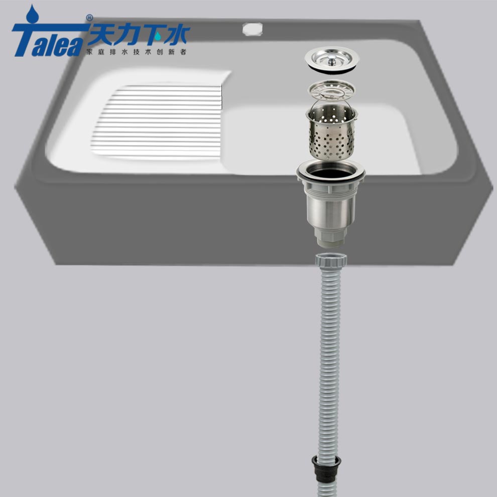 套装陶瓷大理石槽下水器防臭