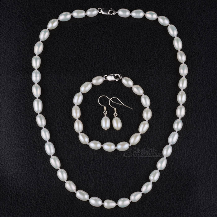 天然淡水珍珠首饰套装 女款项链颈链手链耳环耳饰套件 饰品礼物