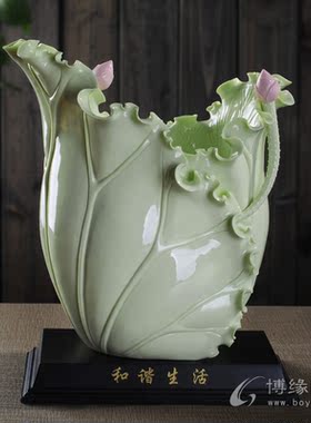 和谐花瓶时尚风书房高档德化陶瓷