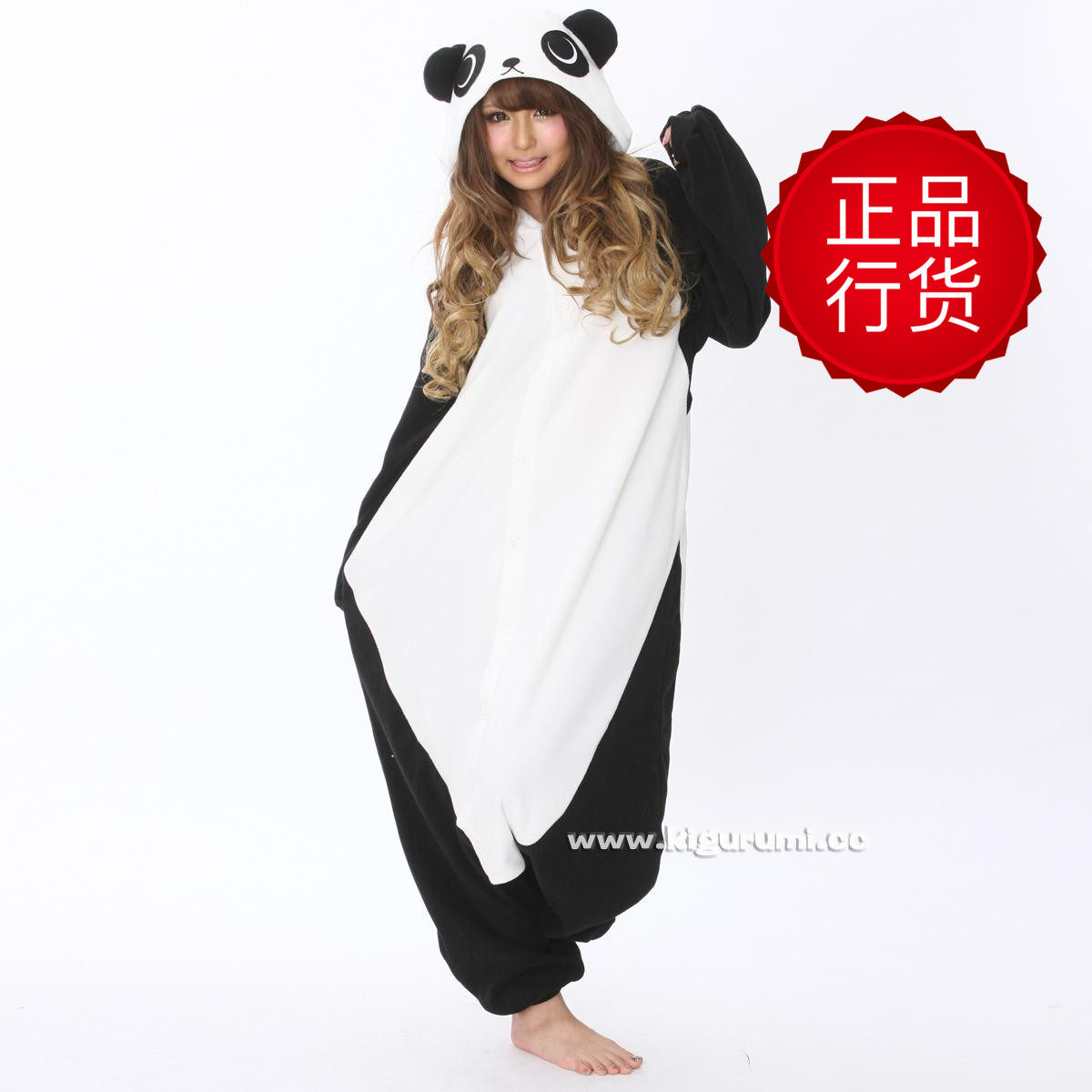 日本SAZAC 受权 爱情公寓 可爱 卡通 熊猫 连体睡衣 情侣家居服